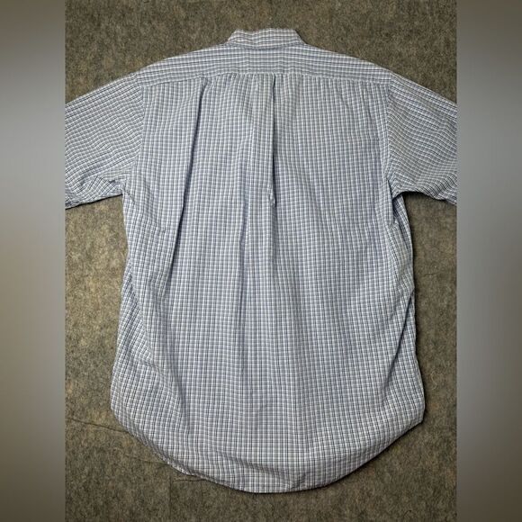 Ralph Lauren Shirt Men's Medium White Blue Plaid 2-Ply Cotton Blake Button-Down - Picture 8 of 8
